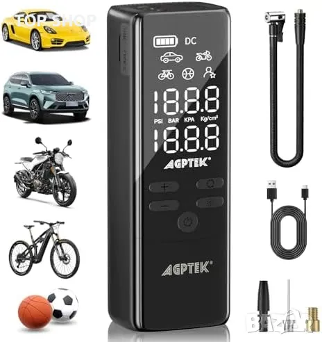 Нов Преносим компресор 150PSI 5000mAh – Бързо надуване за гуми и топки, снимка 1