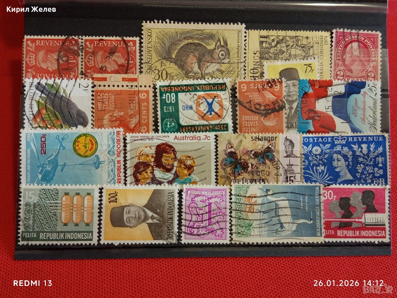 Стари пощенски марки от цял свят смесени АВСТРАЛИЯ, ЧЕХОСЛОВАКИЯ, БЕЛГИЯ за КОЛЕКЦИЯ 51597, снимка 1
