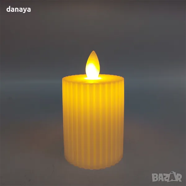 5422 Декоративна електронна свещ с ефект на истински пламък, 9см, снимка 1