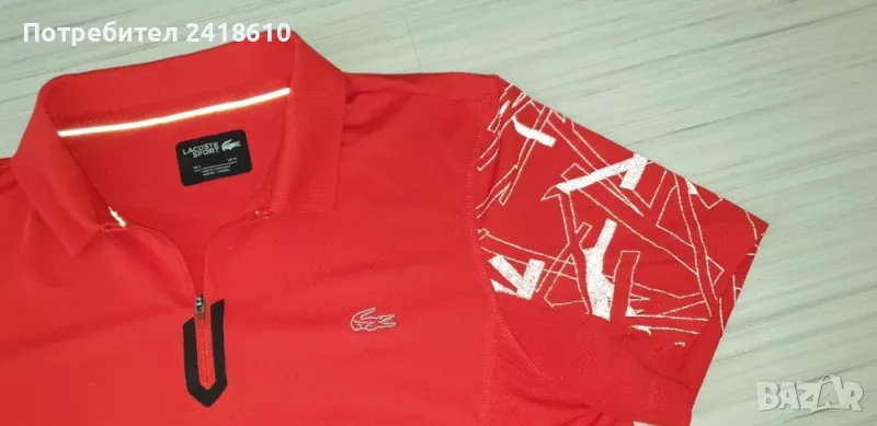 Lacoste Sport Stretch 3/4 Zip  Mens Size 4 - M ОРИГИНАЛ! Мъжка Тениска!, снимка 1