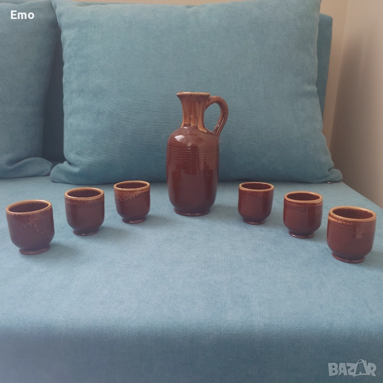 Керамичен сет чаши + гарафа, снимка 1
