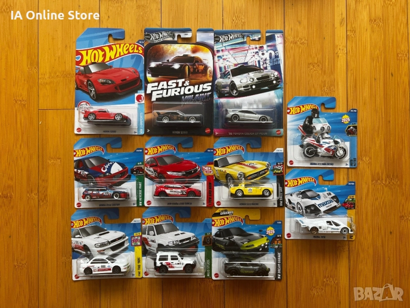 Hot Wheels Honda S2000; Civic; Impreza; Pajero; Celica; S800; Miata; 787B, снимка 1