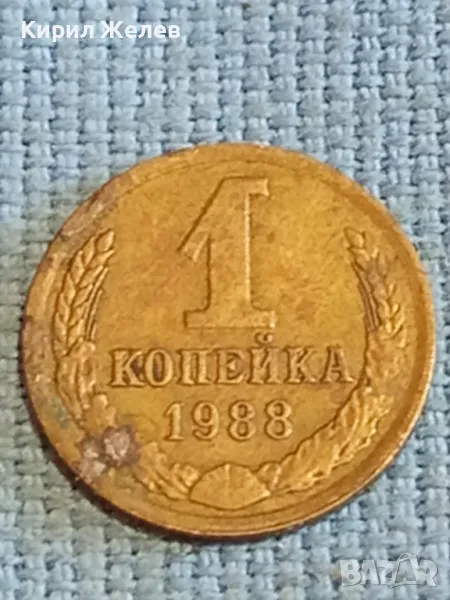 Стара монета 1 копейка 1988г. СССР рядка за КОЛЕКЦИЯ ДЕКОРАЦИЯ 40763, снимка 1