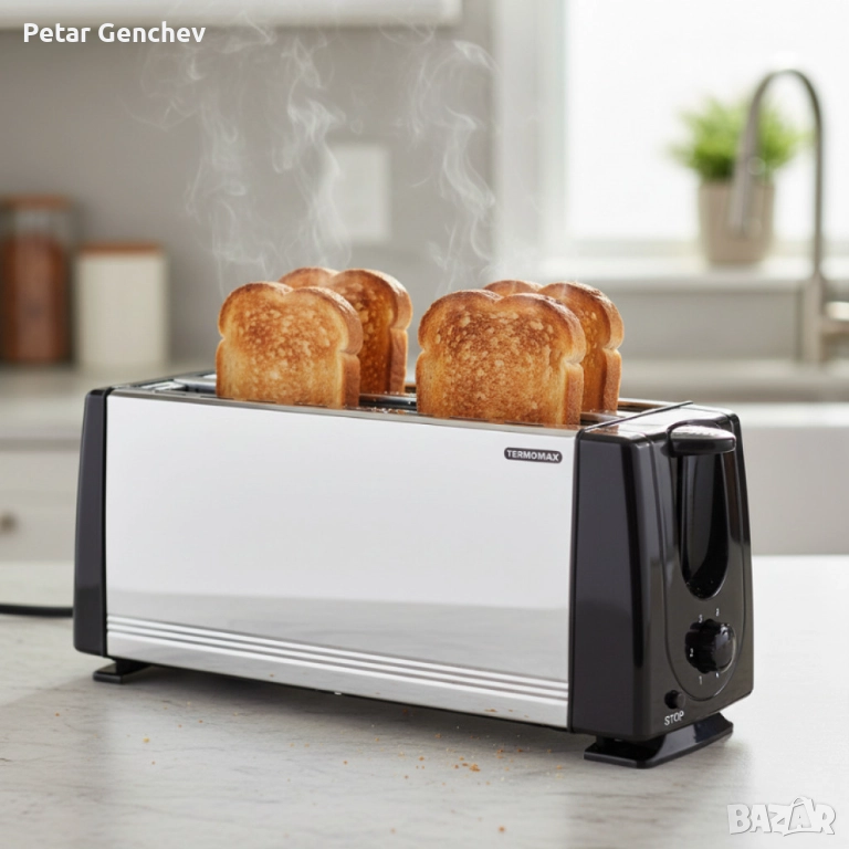 Тостер за 4 фили Termomax TX401S, 1200W, метален, снимка 1
