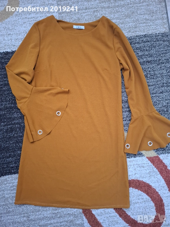 Рокля в цвят горчица, снимка 1