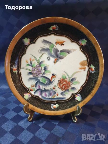 Порцеланова ръчно рисувана антикварна чиния-HAND-PAINTED ROYAL SATSUMA, снимка 1