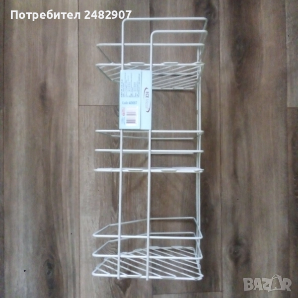 Ъглова етажерка за баня, снимка 1