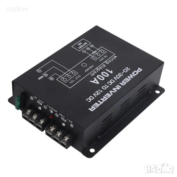 Понижаващ напрежението конвертор от 24V към 12V с контрол на температурата за автомобили, снимка 1