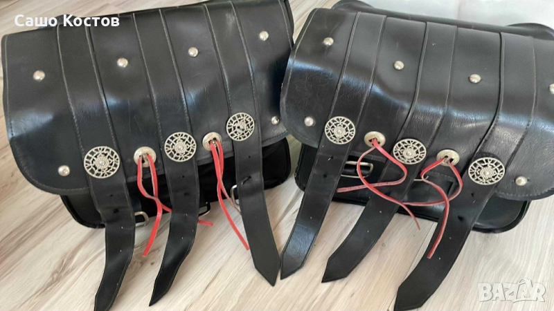 Кожени дисаги за мотор, снимка 1