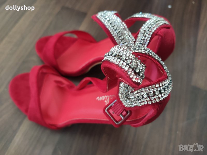 Червени Дамски Обувки на ток, снимка 1