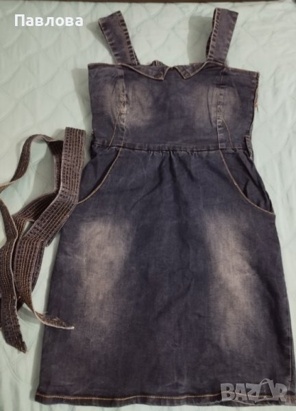 Нова дънкова рокля XS, S, снимка 1