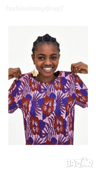 ZARA нова флорална тениска зара с къс ръкав, снимка 1