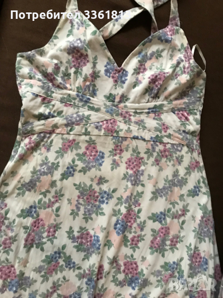Продавам нова рокля  от памук и еластан на флорални мотиви , снимка 1