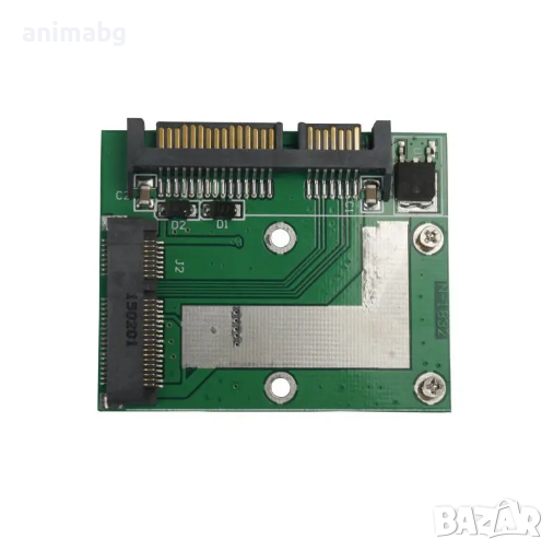 ANIMABG Преобразувател PCIe mSATA към SATA 2.5 хард диск HDD, SSD, PC компютър, лаптоп, Laptop, , снимка 1