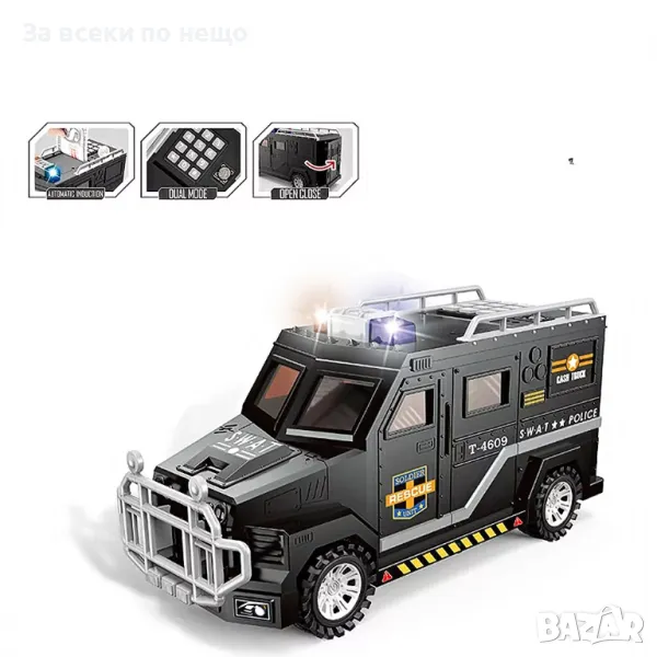 ✨Детска електронна касичка Полицейски джип 2в1, снимка 1