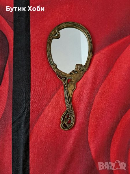 Старинно бронзово огледало, снимка 1