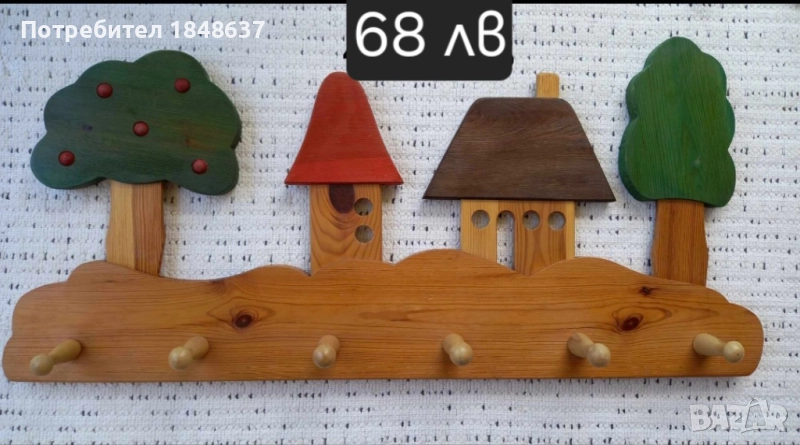 Дървена закачалка , снимка 1