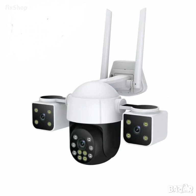 V380-A10 ТРОЙНА IP Камера ( APP:V380) Въртяща водоустойчива WiFi камера с 3 обектива, снимка 1