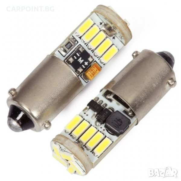 АВТОМОБИЛНА LED КРУШКА BA9S 15 SMD CAN BUS 4014 Н6W 1КТ., снимка 1