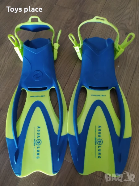 AQUALUNG Професионални Плавници за гмуркане Fizz в неоново жълто и синьо , снимка 1