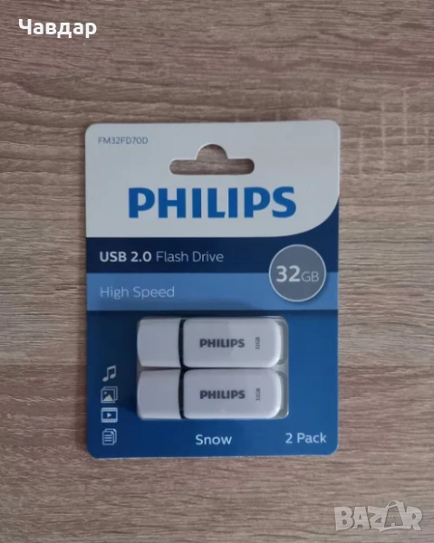 Philips Snow Edition 2.0 USB Флаш памет 2 бр х 32GB, снимка 1