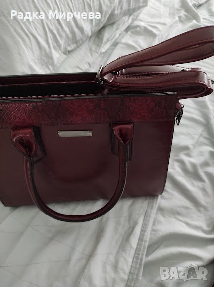 Уникална чанта цвят - Тъмен рубин, снимка 1