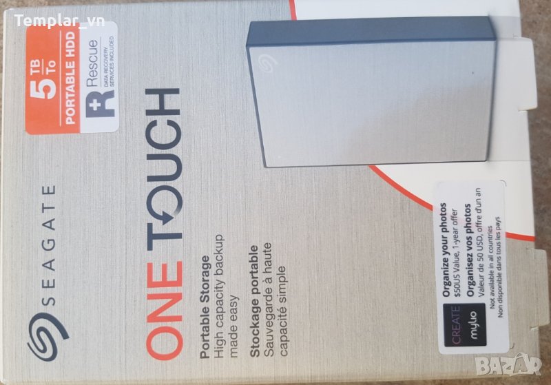 SEAGATE One Touch 5 TB SILVER 2.5, снимка 1