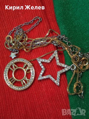 ДВА НЕЖНИ АРТ МЕДАЛЬОНА СРЕБРИСТ и с ПОЗЛАТА и ФАСЕТИРАНИ КРИСТАЛИ 31345