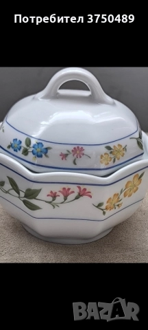 Плато и захарница с нежен флорален декор, снимка 5 - Аксесоари за кухня - 52211880