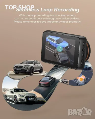 Предна камера iZEEKER 4K Dash Cam, 2160P камера за кола с безплатна 32GB карта, WDR 400, снимка 3 - Аксесоари и консумативи - 49627340