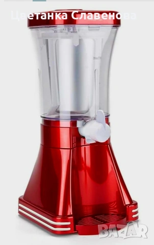 Машина за сладолед и замразени напитки MikaMax Slush в ретро дизайн - капацитет 1 л, 20 W, снимка 4 - Хладилници - 53077767