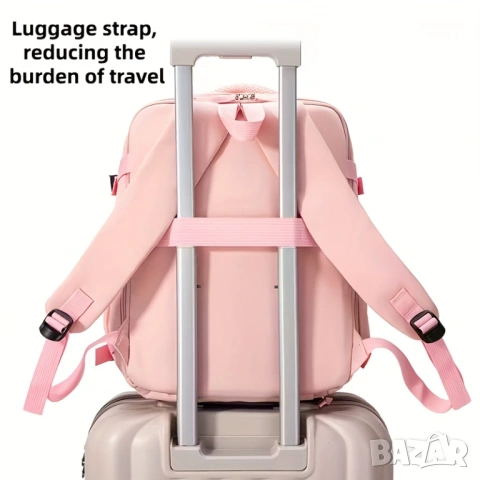 Унисекс Раница за Пътуване 40x30x20 см Кабинна Чанта, Одобрена от Авиокомпаниите, 180° Дамска/Мъжка!, снимка 7 - Раници - 53191600
