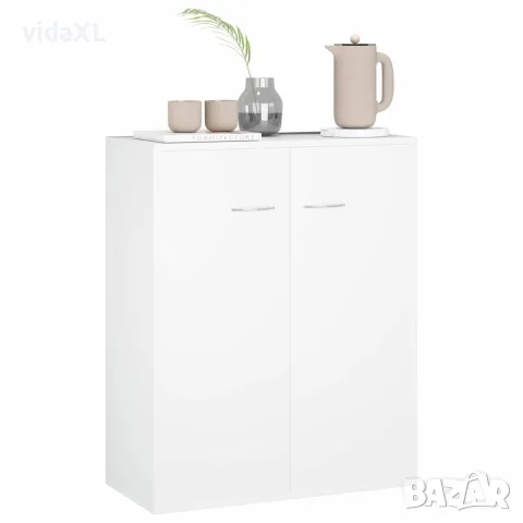 vidaXL Сайдборд, бял, 60x30x75 см, инженерно дърво, снимка 6 - Бюфети - 56147733