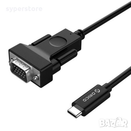 Кабел USB Type C Мъжко към VGA Мъжко 1.80m Orico XC-202-18-BK Cable USB Type C to VGA M/M