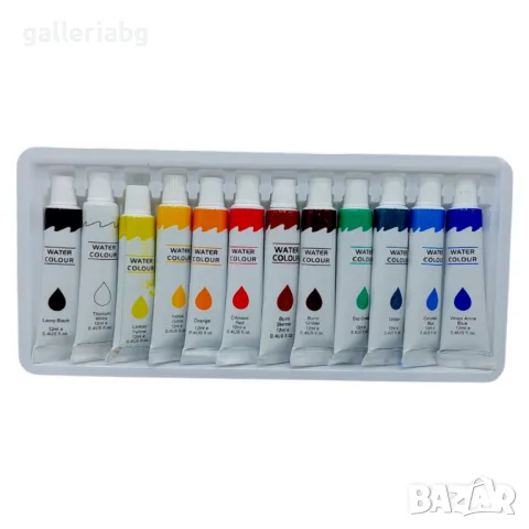 Темперни бои в тубички - 12 цвята, снимка 2 - Ученически пособия, канцеларски материали - 48072334