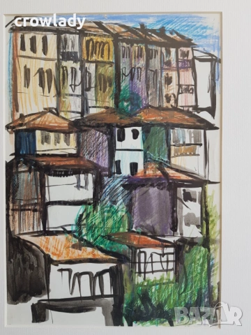 Ани Трингова Велико Търново 1 градски пейзаж, снимка 2 - Картини - 53096316