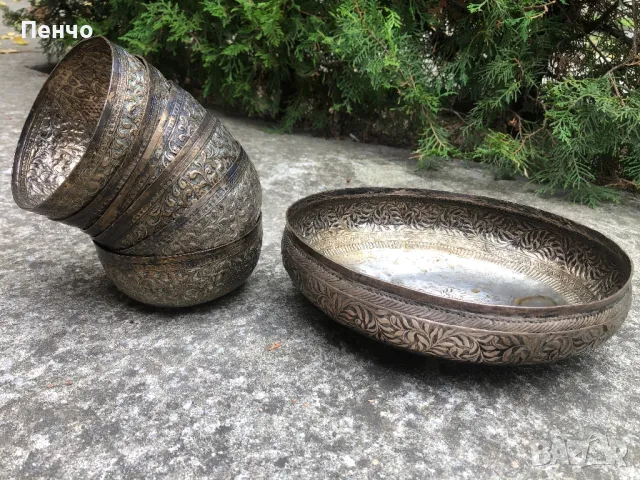 старинен ръчно чукан сервиз, снимка 3 - Антикварни и старинни предмети - 47783953