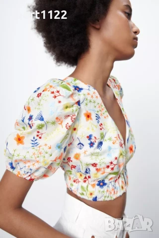 Zara Crop Top/S/дамска блузка, снимка 4 - Корсети, бюстиета, топове - 50715140