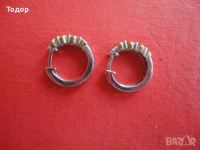 Страхотни сребърни обеци обици с камъни и позлата  2, снимка 7 - Обеци - 44761997