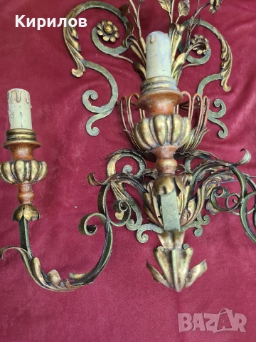 Два броя Стари Големи Аплици за стена!, снимка 3 - Антикварни и старинни предмети - 52980794