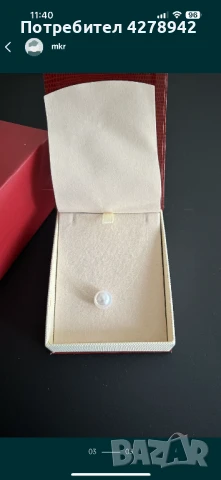 Колие Yuno с перла на корда, снимка 1