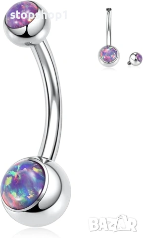 AROWRO G23 Титаниев пръстен за пъп 14G Пиърсинг на пъпа Пръстени за пъп Вътрешна резба Пиърсинг на п