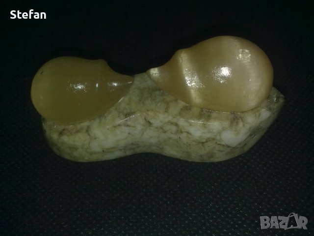 Стара статуетка от естествен руски селенит, снимка 3 - Антикварни и старинни предмети - 39031179