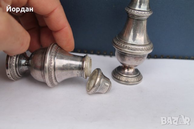 Френски прибори за сол и черен пипер посребрени, снимка 7 - Колекции - 39340921