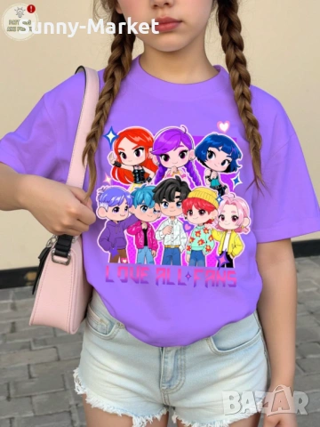 K pop Demon Hunters Блузи с дълъг ръкав , тениски с къс ръкав, снимка 9 - Блузи с дълъг ръкав и пуловери - 53583999