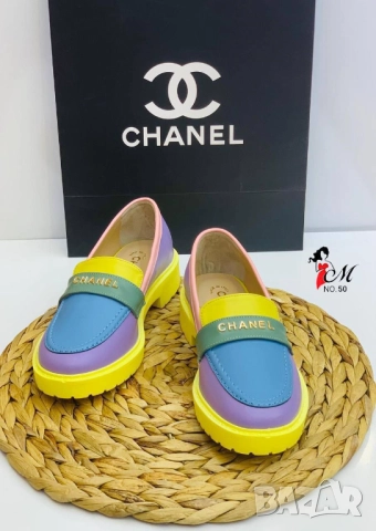мокасини от естествена кожа chanel, снимка 2 - Дамски ежедневни обувки - 51456278