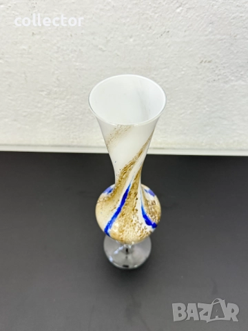 Елегантна стъклена ваза "Veteria di Borgonovo". №7530, снимка 5 - Антикварни и старинни предмети - 52144821