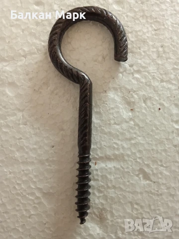 Кука с винт за дърво 30x80 мм – бронзирана, състарен ефект – 0,50 лв