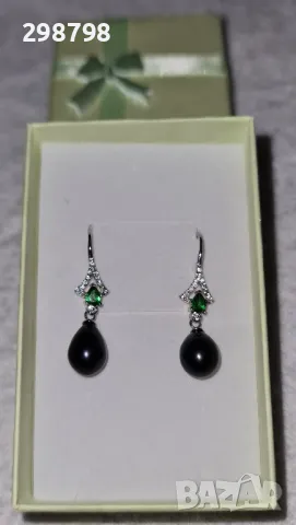 Уникални обеци от естествени перли и сребро, снимка 2 - Обеци - 49325806