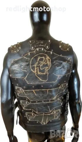 №4675 Атрактивен кожен мото елек, снимка 5 - Аксесоари и консумативи - 47272212